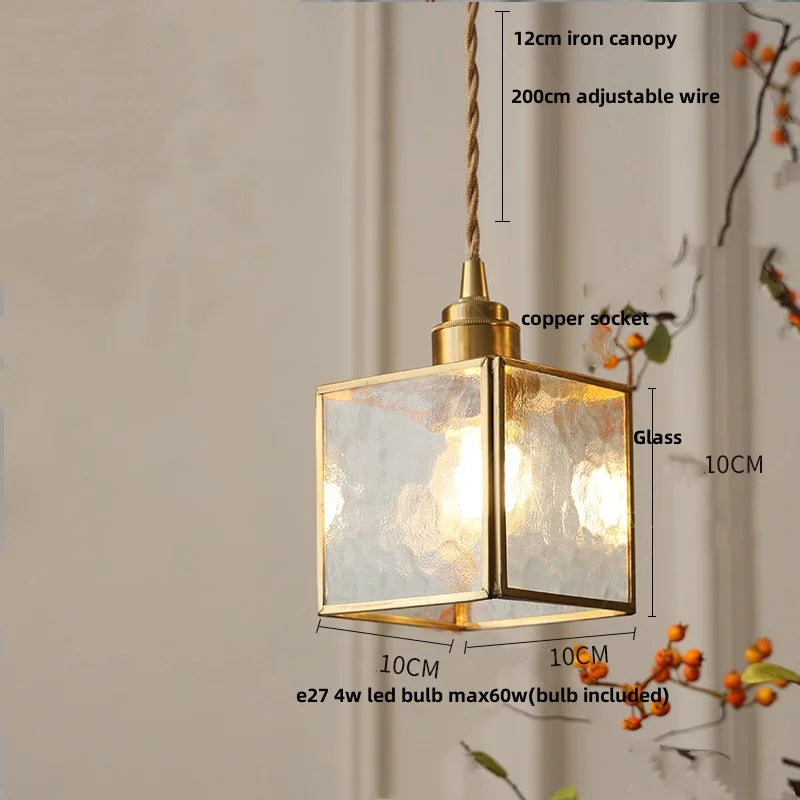 Afralia™ Glass Brass Pendant Lamp Adjustable Wire LED Dining Room Kitchen Bar Balcony Decor