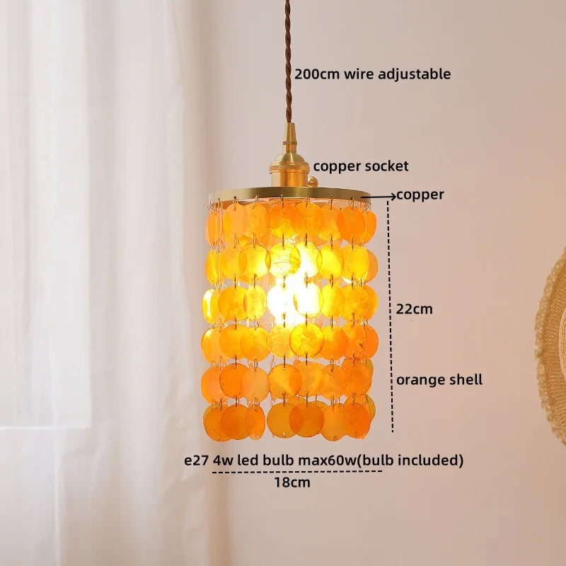 Afralia™ Romantic Shell LED Pendant Light Fixture for Modern Decor