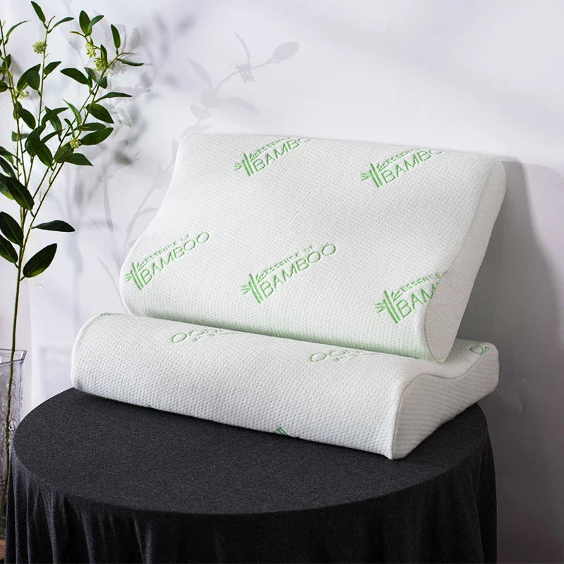 Afralia™ Wave Bamboo Memory Foam Pillow for Cervical Spine Care and Pain Relief