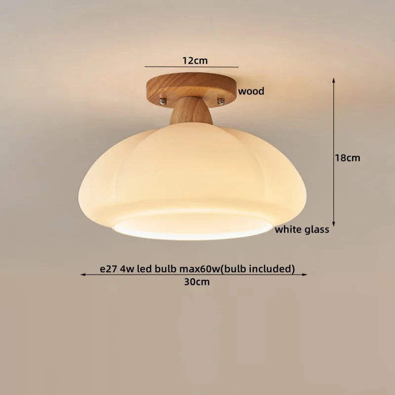 Afralia™ Walnut Copper LED Ceiling Light Modern Home Lighting Luminaria