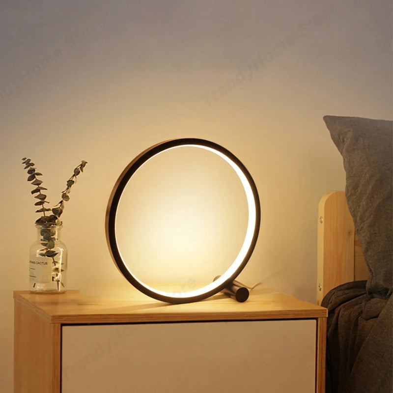 Afralia™ LED Circular Ring Table Lamp Dimmable Night Light