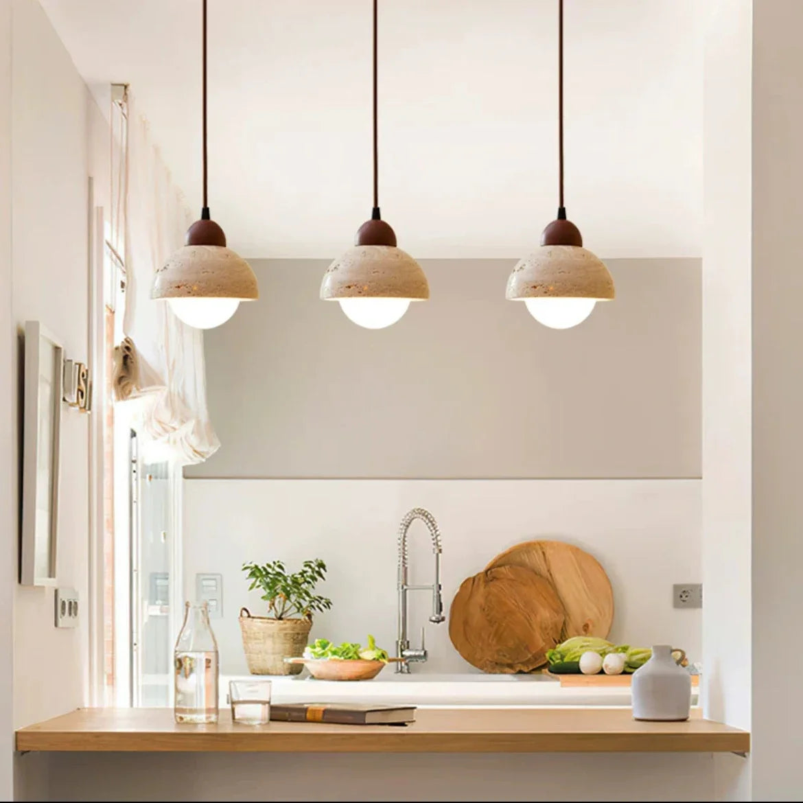 Afralia™ Cave Stone Pendant Light Ceiling Hanging Lamp for Bedroom and Dining Room