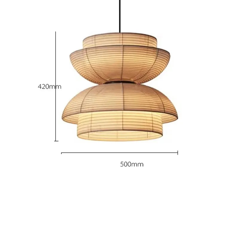Afralia™ Japanese Wabi Sabi Fabric Pendant Light: Traditional and Creative Lighting for Dining Room