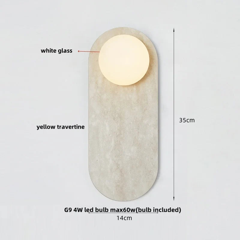 Afralia™ Glass Globe LED Wall Lamp: Modern Nordic Stone Bathroom Mirror Light