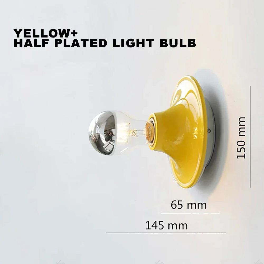 Afralia™ LED Macaron Wall Lamp: Retro Colorful Bedroom Light, E27 Living Room Lighting