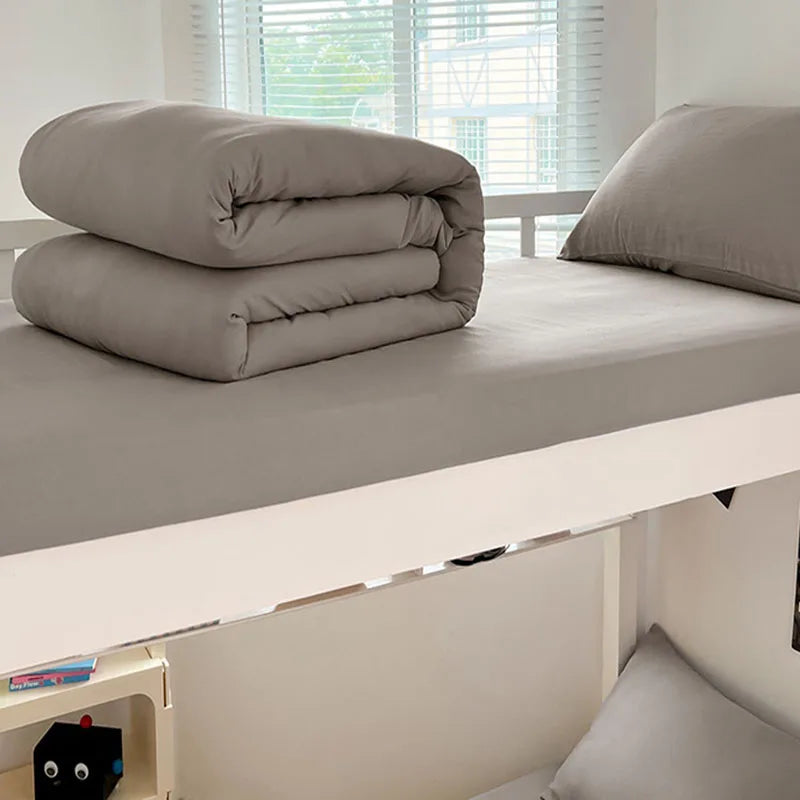 Afralia™ Nordic Solid Color Fitted Sheet Bedding Set - Skin Friendly & All Season Bed Linens