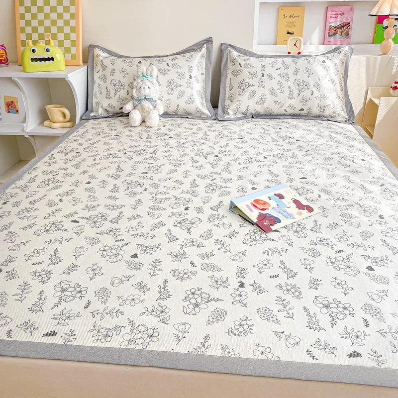 Afralia™ Luxury Ice Silk Cooling Mat & Pillowcase Set for Queen Bed