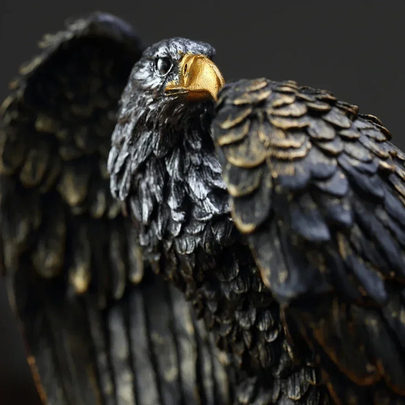 Afralia™ Eagle Statue Resin Ornament for Home and Office Decor, Symbolizing Wealth and Power