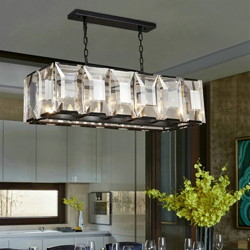 Afralia™ Crystal Pendant Chandelier - Ideal for Living Room, Bedroom, Kitchen, or Wine Shop.