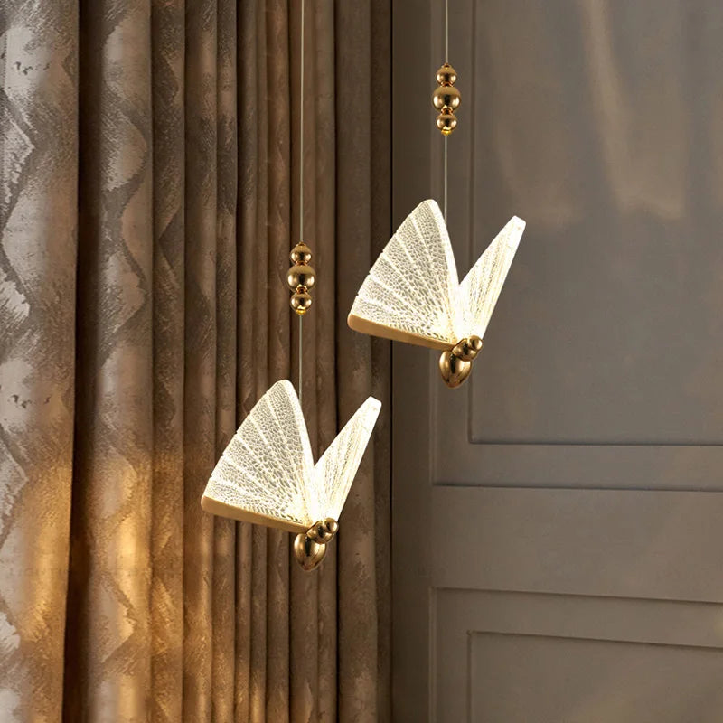 Afralia™ Nordic Butterfly Pendant Light for Kitchen Dining Room Bedroom Coffeeshop Decor