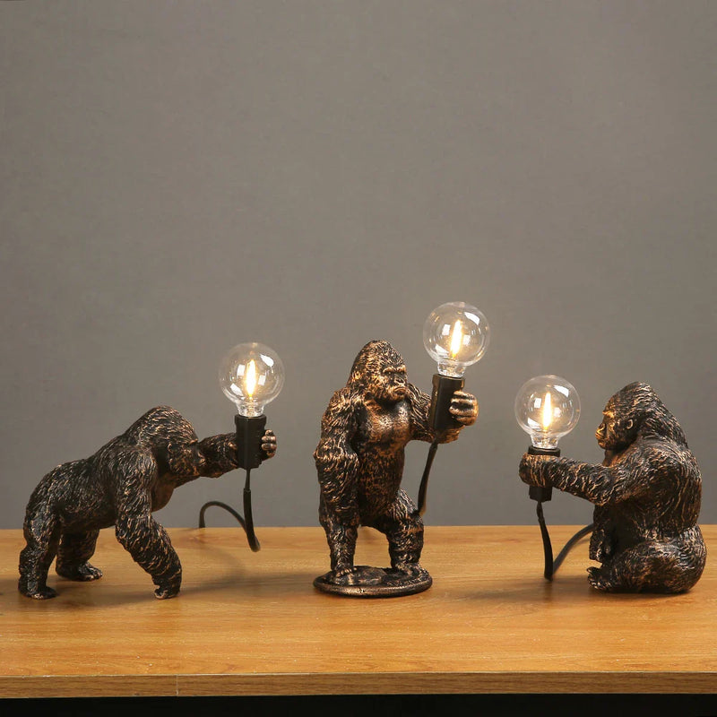 Afralia™ King Kong Gorilla Table Lamp: Explosive Night Light for Bedroom