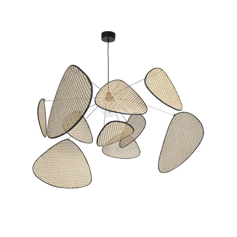 Afralia™ Rattan LED Chandelier Pendant Light for Living, Dining, Bedroom Decor