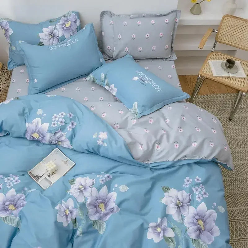 Afralia™ Small Floral Cotton Bedding Set for Soft Skin-Friendly Duvet Cover Sets