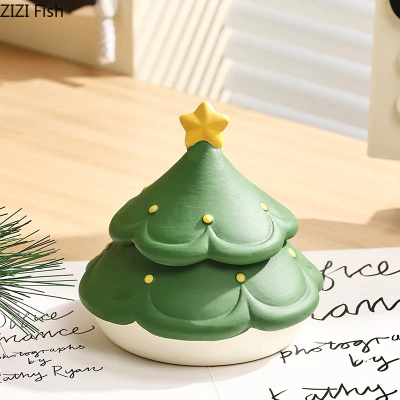 Afralia™ Christmas Tree Ceramic Ashtray – Creative Office Desktop Weed Ash Tray Gift