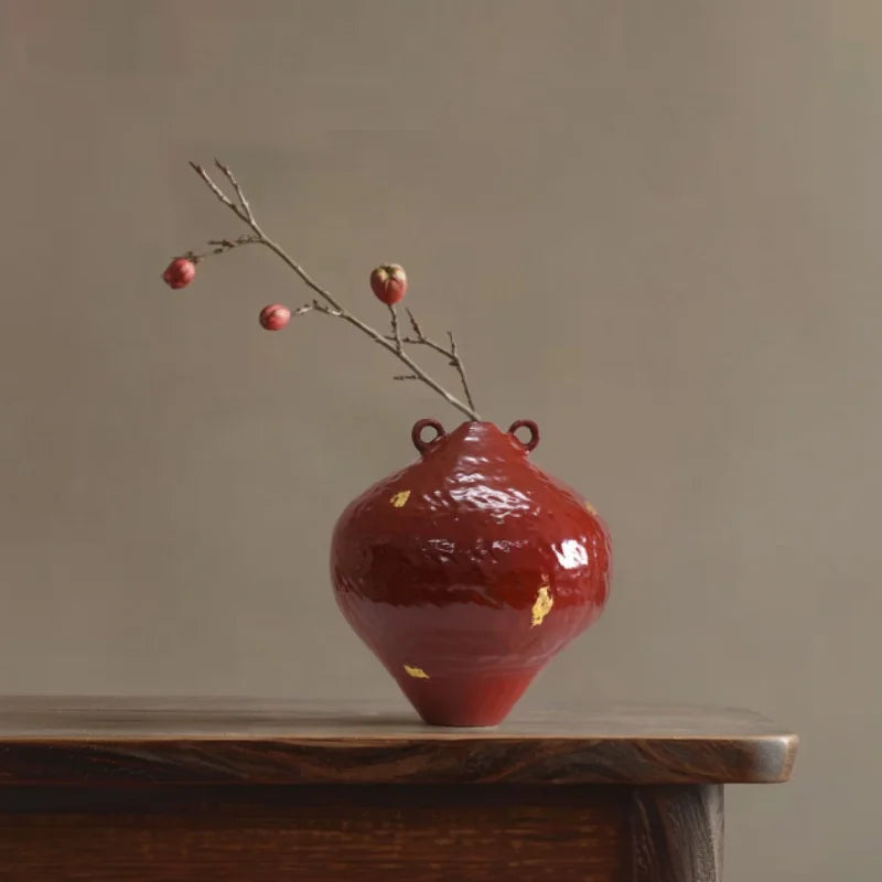 Afralia™ Handmade Ceramic Ginger Jar Vase: Home Decor Porcelain Flower Pot