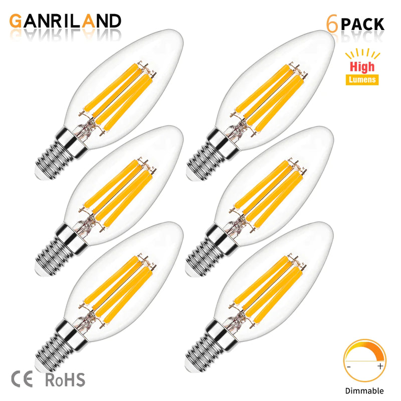 Afralia™ LED Flame Effect Bulbs C35 6.5W 220V Dimmable Candle Filament Bulb