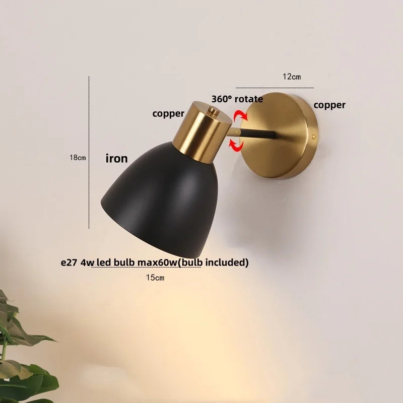 Afralia™ Modern Black Iron LED Wall Sconce for Hallway Bedroom Vanity Bar