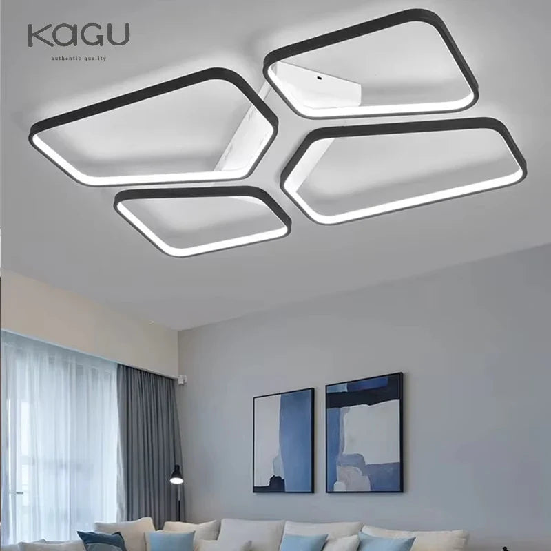 Afralia™ LED Ceiling Lights: Modern, Stylish, Minimalist Black for Living Room and Restaurant