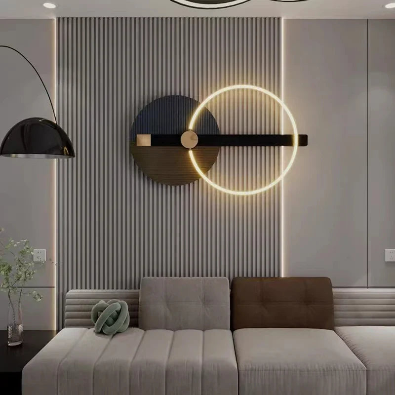 Afralia™ Nordic LED Ring Wall Lamp Art Decoration Sconce for Parlor Hotel Dining Room