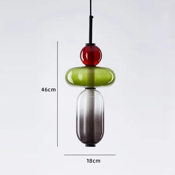 Afralia™ Candy Glass Ceiling Hanging Chandelier for Loft Living Room