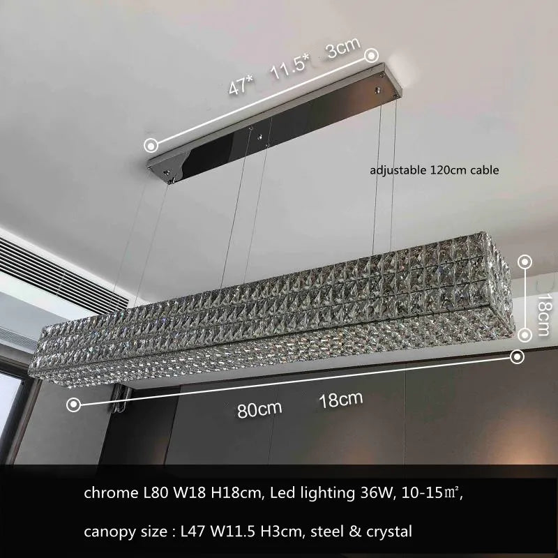 Afralia™ Crystal LED Pendant Light: Luxury Steel Hanging Lamp for Modern Foyer, Dining Room