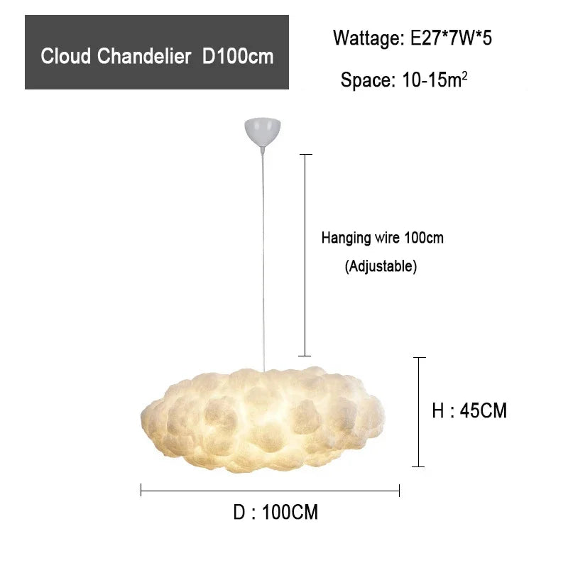Afralia™ Cloud Chandelier: Modern White Pendant Lamp for Commercial and Home Spaces