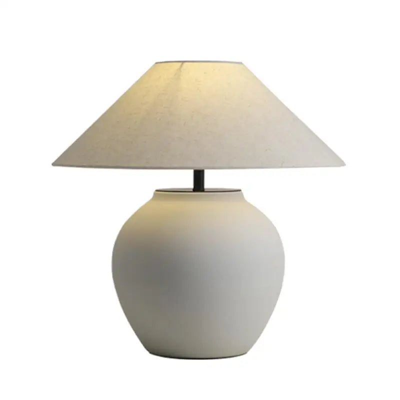 Afralia™ Ceramic Table Lamp: Simple Wabi-sabi Style Bedroom Decor, Retro Bedside Lighting