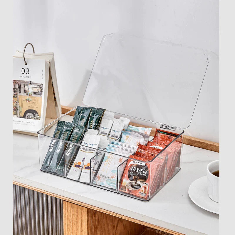 Afralia™ Coffee Tea Bag Storage Box for Kitchen Clothes Organization
