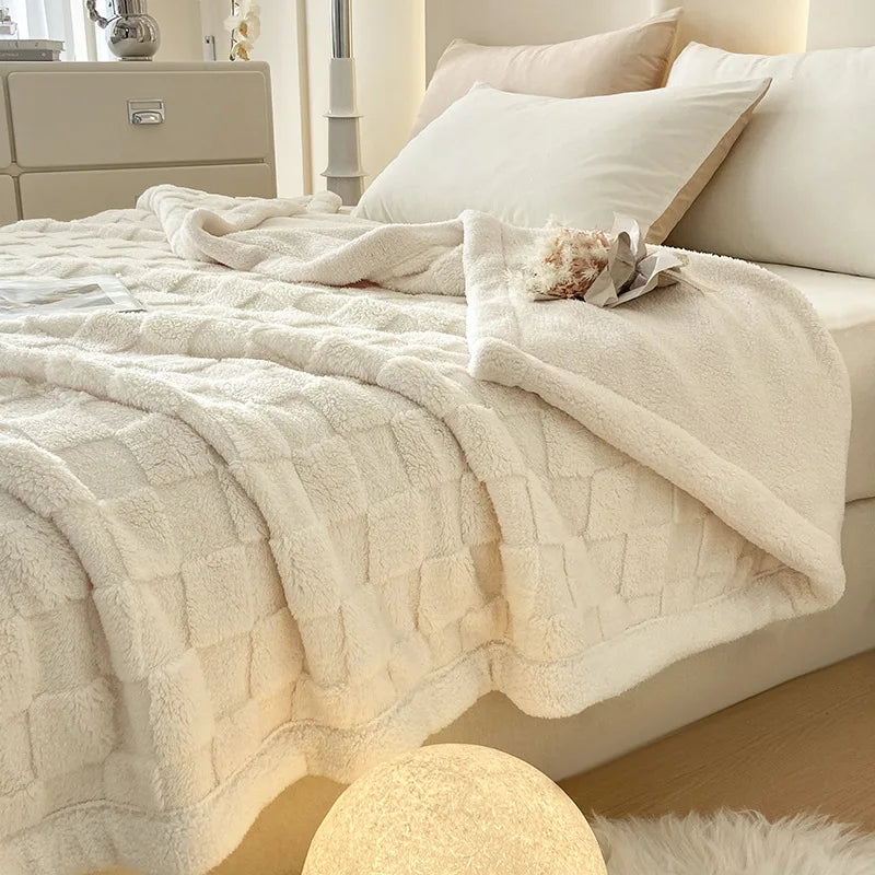 Afralia™ Plush Taffeta Jacquard Blanket | Multi Functional Soft Bedspreads for Bedrooms