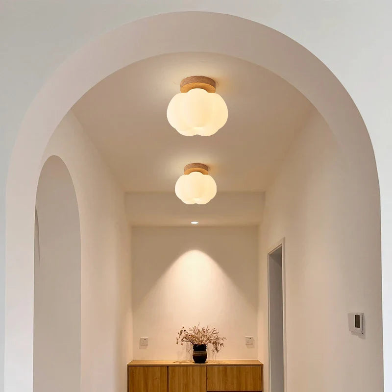 Afralia™ Pumpkin Ceiling Lamp: Modern Nordic Indoor Lighting for Children's Bedroom & Home Aisle