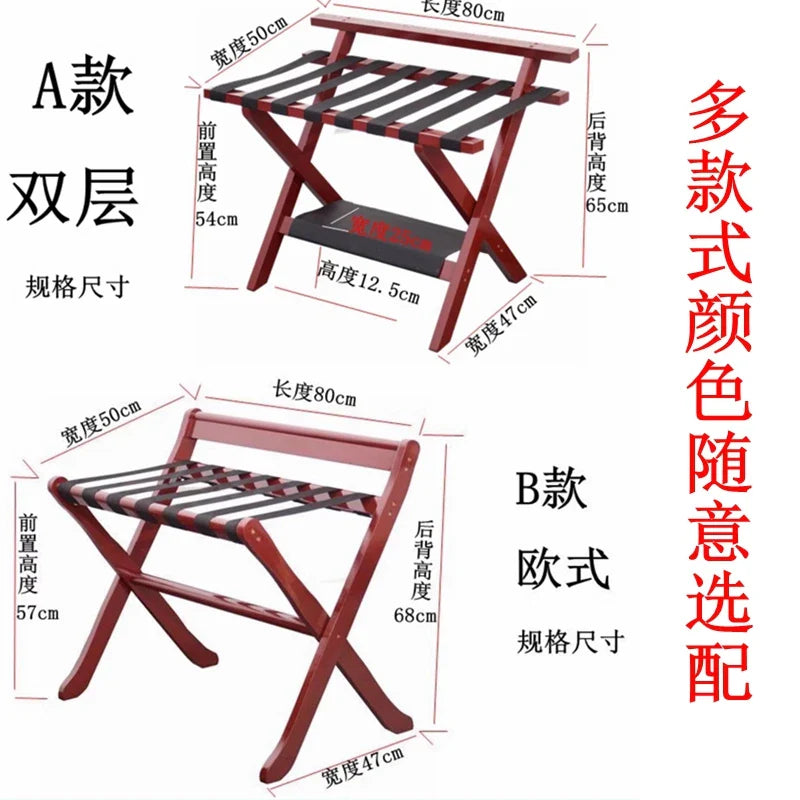 Afralia™ Folding Luggage Rack with Storage Shelf - Heavy-Duty Solution for Guest Room