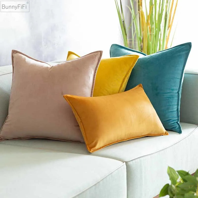 Afralia™ Velvet Cushion Cover for Sofa, Bed, Office - Modern Style and Comfort