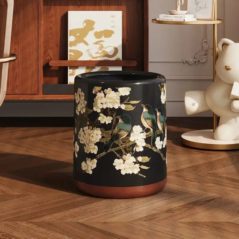 Afralia™ Retro Printed Plastic Garbage Bin.
