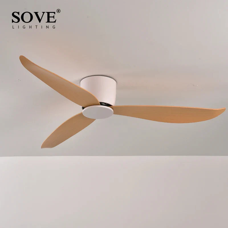 Afralia™ White Modern LED Ceiling Fan, DC Motor, 6 Speeds, Low Profile
