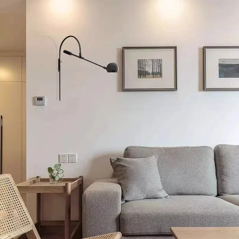 Rotatable G9 Bedside Lamp by Afralia™ - Long Arm Wall Sconce in Gold/Black