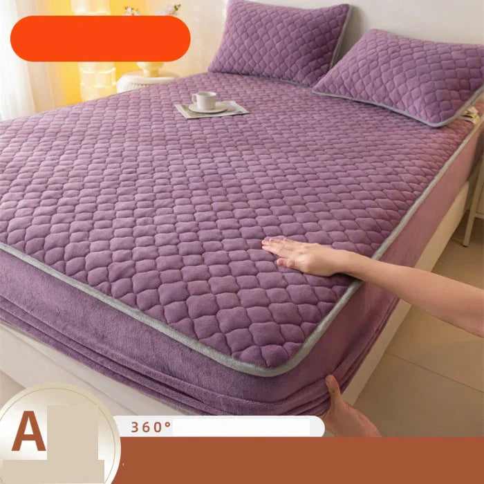 Afralia™ Thickened Mattress Protector Queen Double Single Elastic Fitted Sheet Anti-slip Bedspread