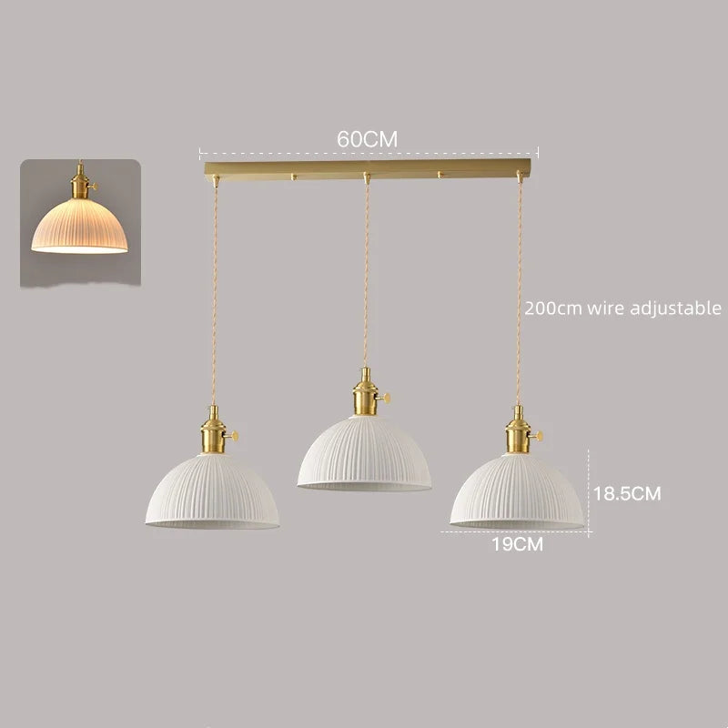 Afralia™ White Ceramic LED Pendant Lamp Modern Hanging Light Fixtures