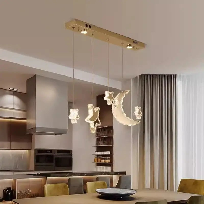 Afralia™ Star Moon Pendant Light for Restaurant, Bar Counter, and Entrance