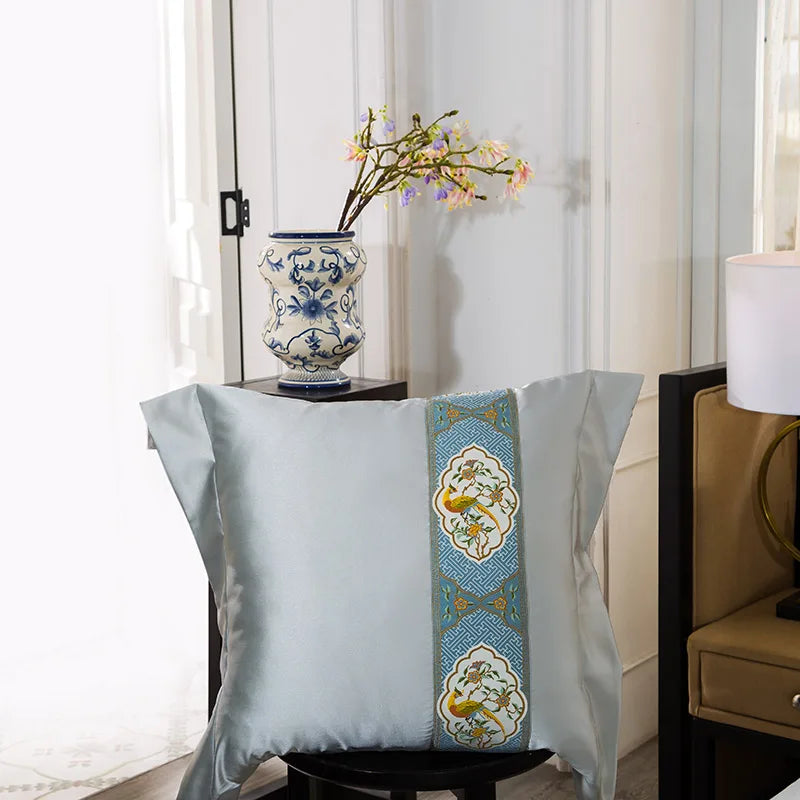 Afralia™ 200S Embroidered Egyptian Cotton Bedding Set Queen King Sheets Duvet Cover