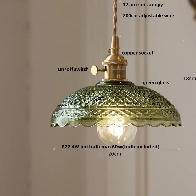 Afralia™ Nordic Flower Glass LED Pendant Lamp in Walnut Gold Copper Wood for Home Decor
