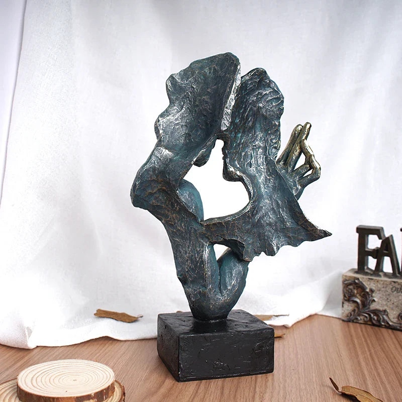 Afralia™ Loving Couple Resin Statue for Interior Decor and Valentine's Day Gift