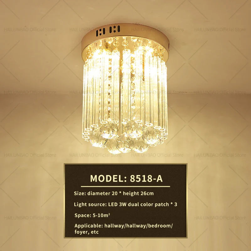 Afralia™ Elegant Crystal Ceiling Light for Entryway, Stairs, and Hallway