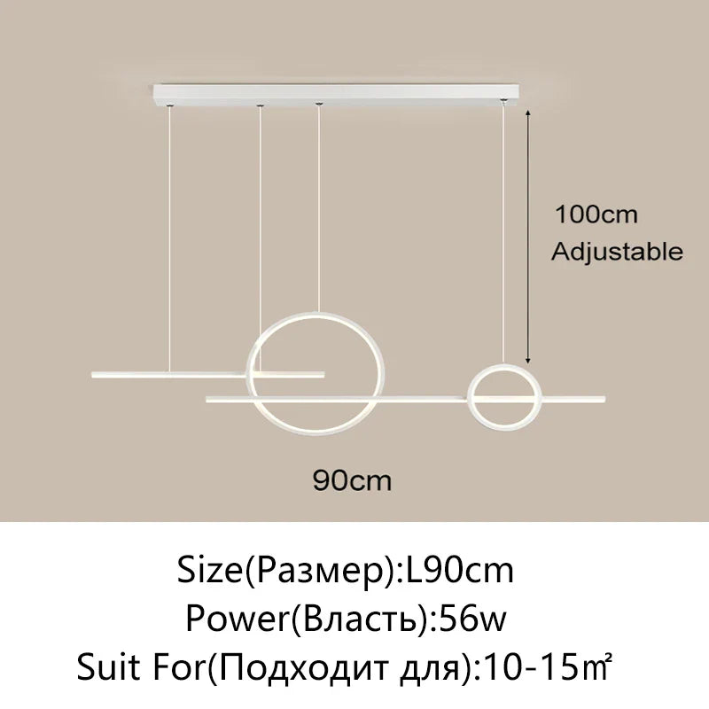 Afralia™ LED Dining Room Pendant Chandelier for Living Room, Study, and Bar Counter