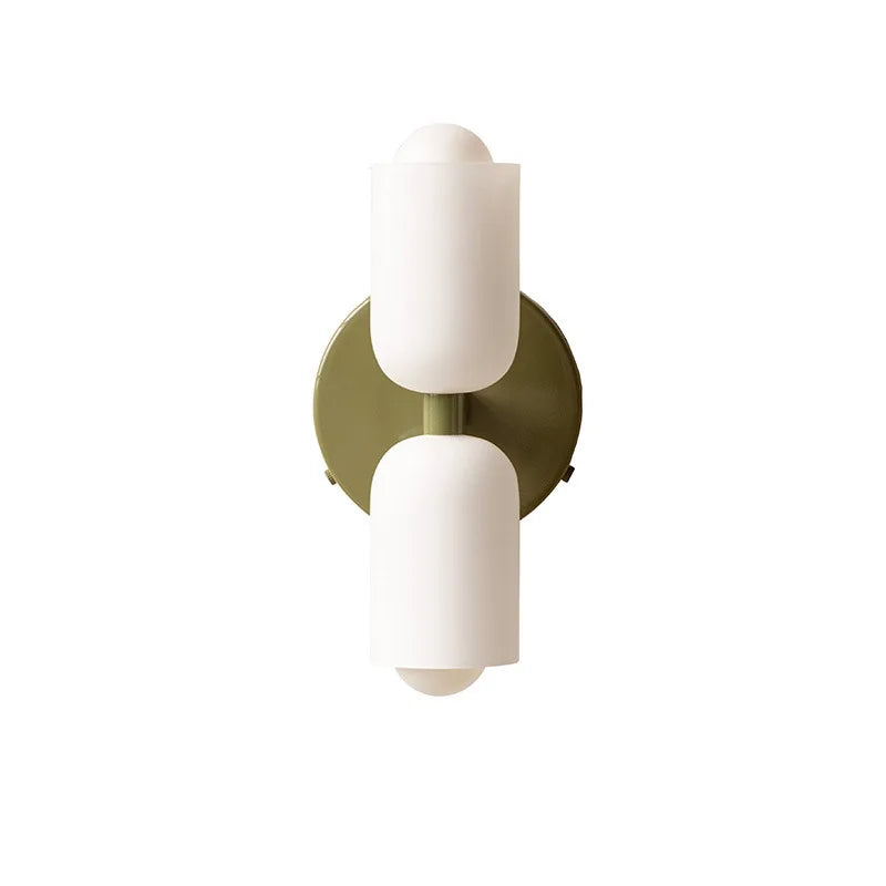 Afralia™ French Cream Double Headed Glass Wall Lamp for Bedroom and Living Room