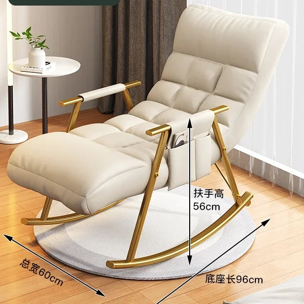 Afralia™ Nordic Rocking Chair Recliner for Balcony, Lazy Home Sofa, Adult Single Seat