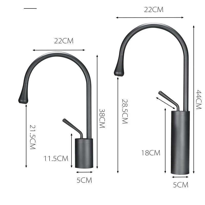 Afralia™ Brushed Gold Basin Faucet Hot Cold Swivel Sink Water Crane