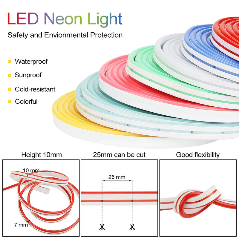 Afralia™ Waterproof SMD 2835 LED Neon Strip Light for Home Decoration