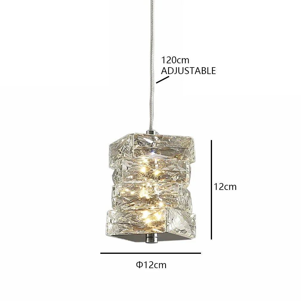 Afralia™ Triangular Crystal Pendant Chandelier - Luxury LED Glass Lighting for Dinning Room