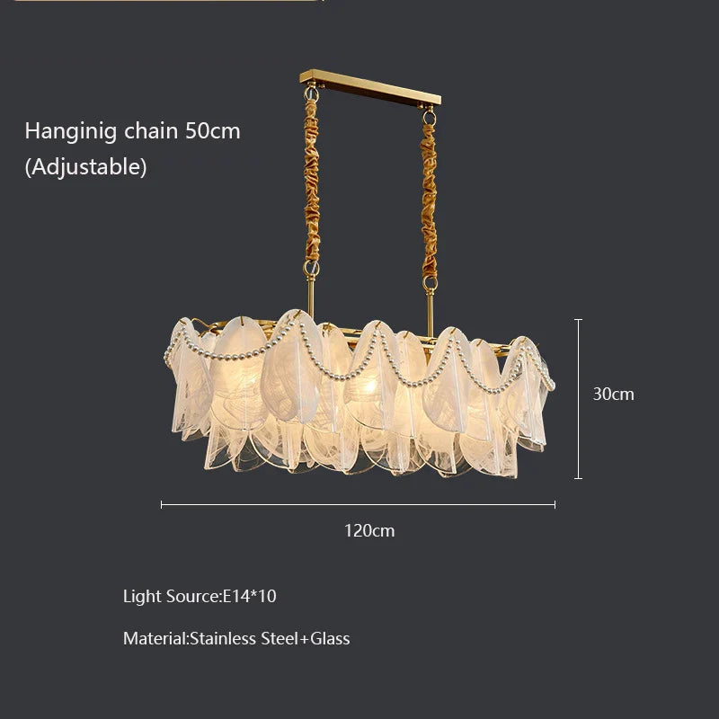 Afralia™ Modern Glass Chandelier for Living Room - Luxury Golden Ceiling Pendant