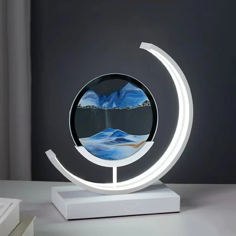 Afralia™ Quicksand 3D Table Lamp: Creative Natural Landscape Sand Art LED Light